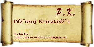 Páskuj Krisztián névjegykártya